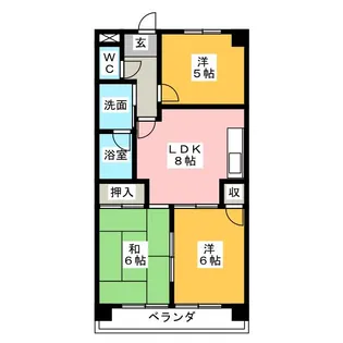 ぴあ はくさん【1階】の間取り