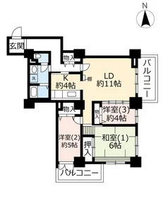 URつくば・二の宮【4階】の間取り