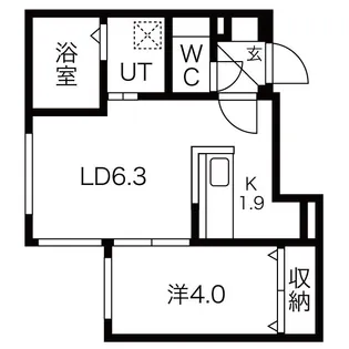 シティレジデンス北6条【1階】の間取り
