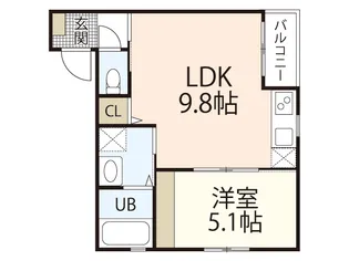 SMART VILLA上安 A棟【1階】の間取り