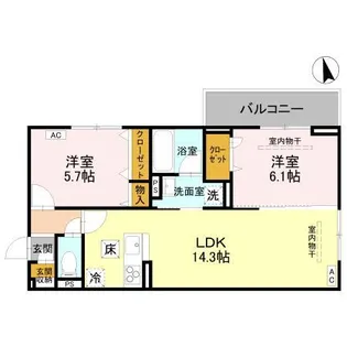 Raffine宿郷【1階】の間取り
