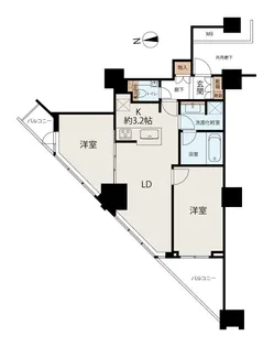 富久クロスコンフォートタワー【50階】の間取り