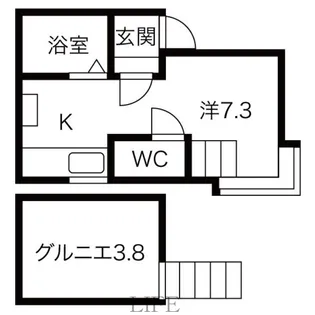 メゾンクレールA【1階】の間取り