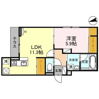 グラシア【1階】の間取り