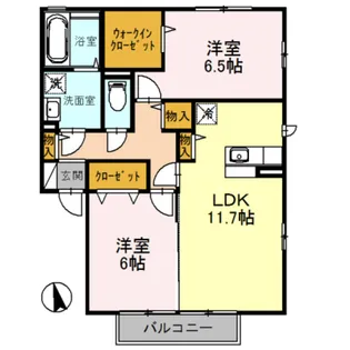 プランドール ソフィア【1階】の間取り