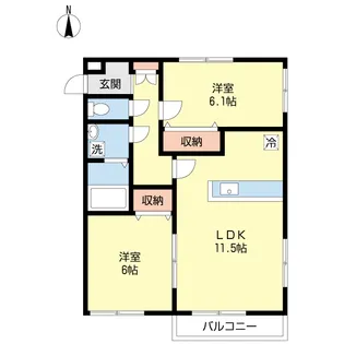グランアビテ弐番館【2階】の間取り