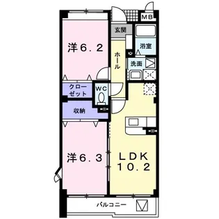 カレンヴィラ【1階】の間取り