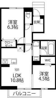 リバープレイス【1階】の間取り