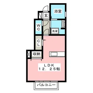 ドミール城山 B棟【1階】の間取り