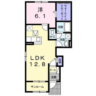 トウカキスクワール II【1階】の間取り