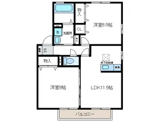 カーサアコルデB【1階】の間取り