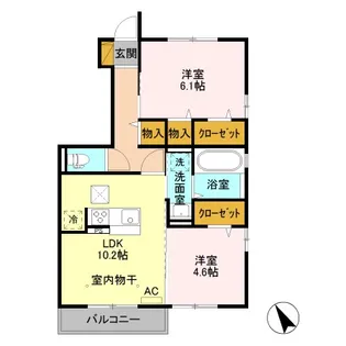 パーシモン三本柳【1階】の間取り