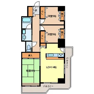 シャングリラ花京院【3階】の間取り