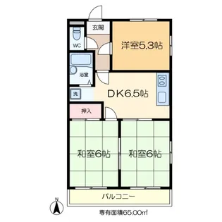 ハイツ峯岸【3階】の間取り