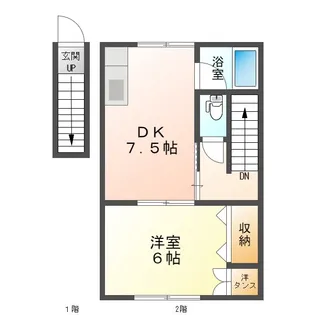 リーフタウンわかば【2階】の間取り