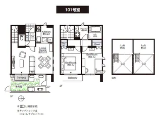 フラッツα桜新町【1階】の間取り