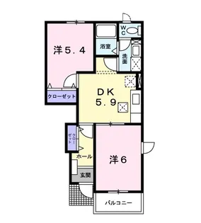 カロンC【1階】の間取り