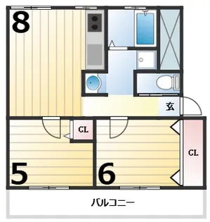 高津橋農住団地 A棟【4階】の間取り
