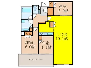 ブリリアタワー箕面船場【11階】の間取り