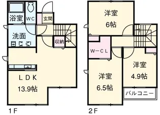 静岡県浜松市中央区広沢3【一戸建】の間取り