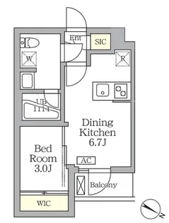 アジールコート三宿テラス【3階】の間取り