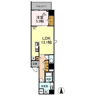 愛知県名古屋市中村区太閤通9【マンション】の間取り