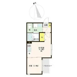 GREEN ACE II(グリーンエースツー)(郡山七丁目(7)B)【2階】の間取り