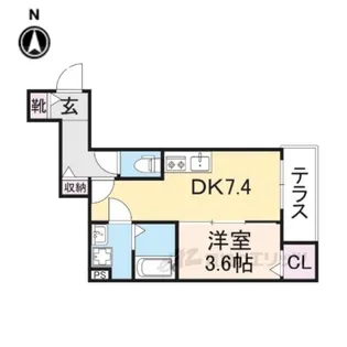 ジーメゾン大和郡山ルプレ【1階】の間取り