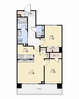 サンデュエル湘南浜見台【5階】の間取り