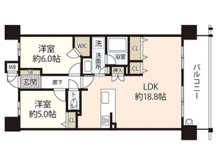 フローレンス南観音センターコート【5階】の間取り