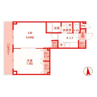 ベルレジデンス【2階】の間取り