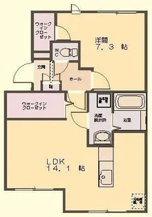 アドバンス八木【1階】の間取り