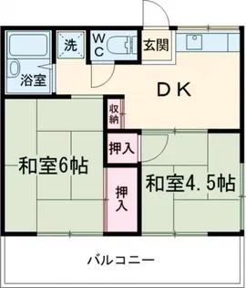 ハイツ神山2号棟【2階】の間取り