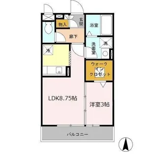 埼玉県吉川市美南1【アパート】の間取り