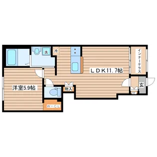 ロジュマン青山I【1階】の間取り