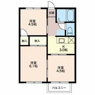 ハイツ河合【1階】の間取り