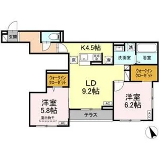 D-ROOM銀杏町II【1階】の間取り