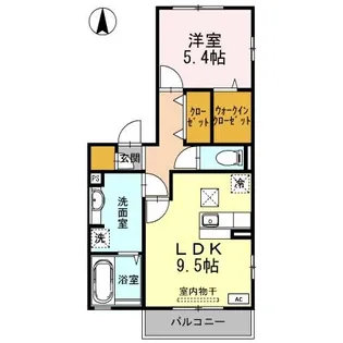 メゾンドソレイユ 弐番館【1階】の間取り