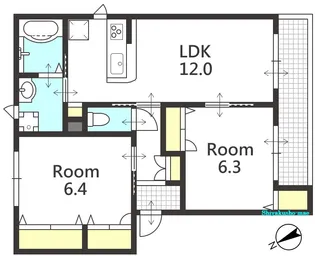 広島県広島市中区江波西2【マンション】の間取り