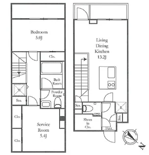 THE LUDLOW NAKAMEGURO~ザ ラドロー ナカメグロ~【2階】の間取り