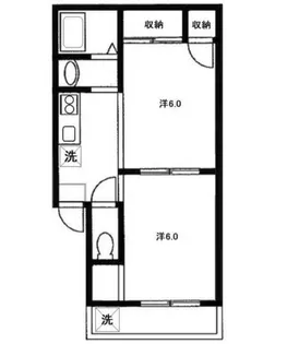 コーポあじさい【1階】の間取り