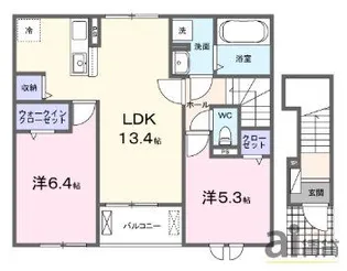 東京都武蔵村山市中央1【アパート】の間取り