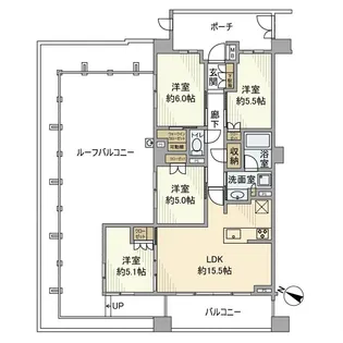 ジオ・イニシア武蔵小杉【6階】の間取り