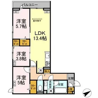 Calme Ville【2階】の間取り