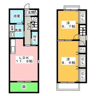 愛知県一宮市小信中島字西山【一戸建】の間取り