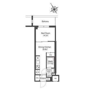 東京都板橋区板橋1【マンション】の間取り