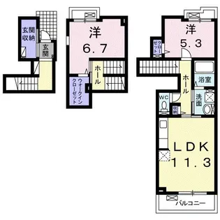 ウィステリア プラス【2階】の間取り