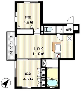 コンフォート調布【1階】の間取り