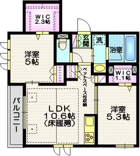 ハレメリア深沢【2階】の間取り