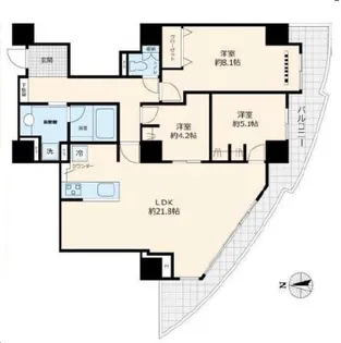 スカイシティ豊洲【21階】の間取り